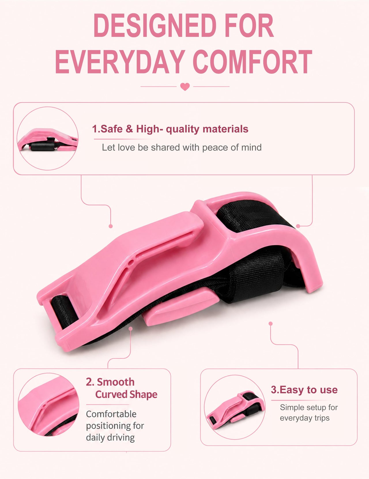 Mimibelt Car Seat Pillow for Pregnancy, Fabric Reduce Rubbing Belly, Enhance Driving and Traveling Comfort (Black)